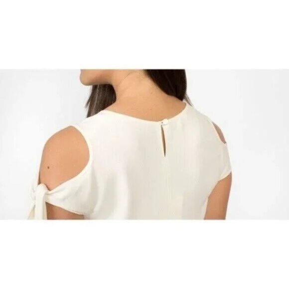 Helmut Lang NWT Ivory Shoulder Tie Midi Dress Solid Drape Extra Small XS - Picture 4 of 11